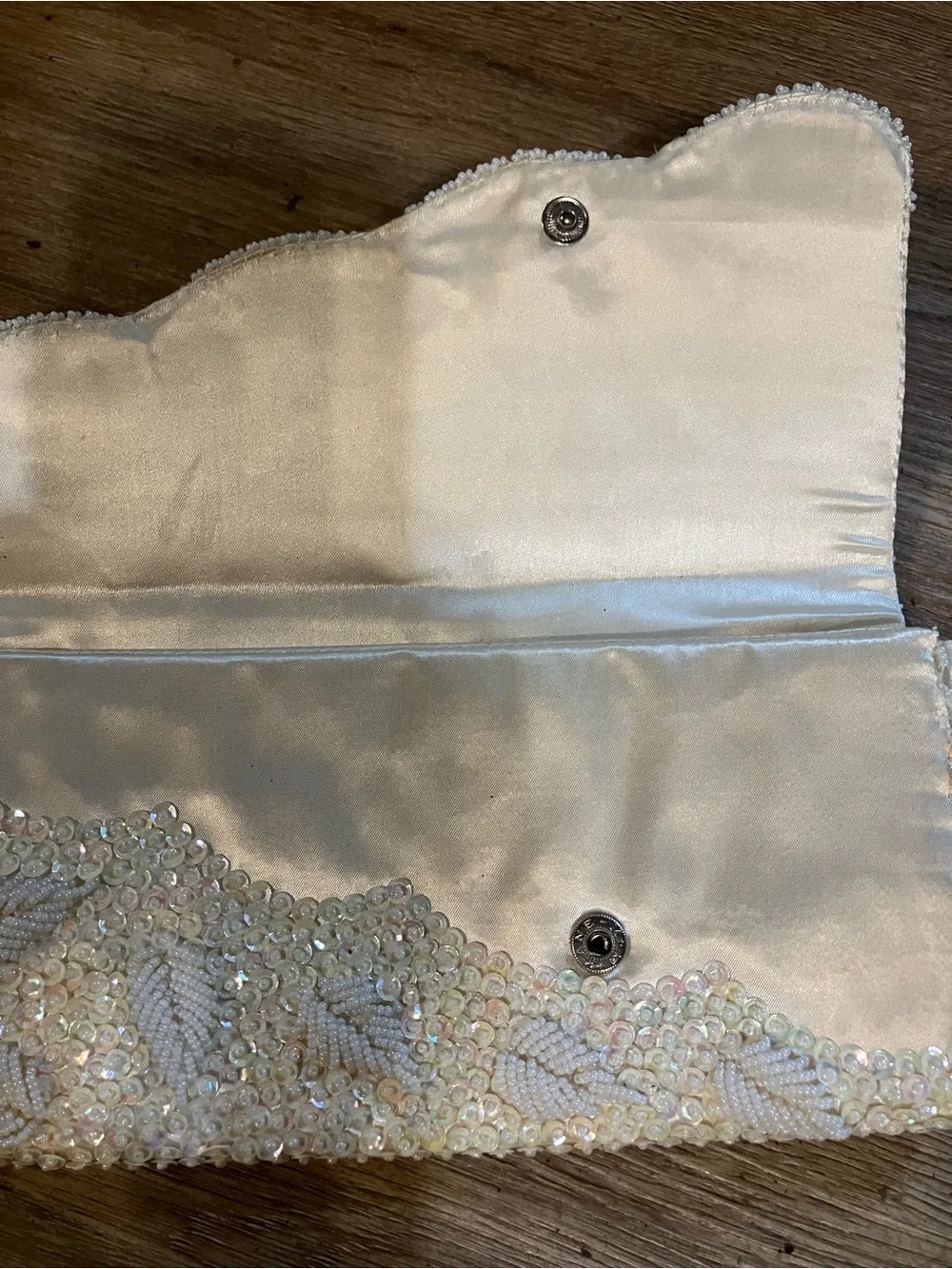 Ivory Beaded Sequin Clutch